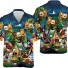 Marshmallow Camping Hawaiian Shirt, Chocolate Night Shirt, Short Sleeve Button Down Hawaiian Shirt, Aloha Vibes Beach Shirt