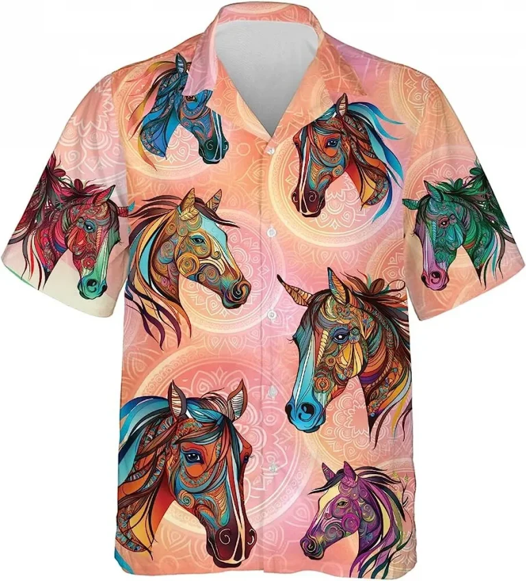 Mandala Horse Hawaiian Shirt, Amazing Horse Shirt, Button Vintage Aloha Hawaii Shirt, Casual Button Down Shirt, Gift For Horse Lovers