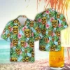 Beer Skull Tropical Pattern Hawaiian Shirt, Tropical Beach Shirt For Beer Lovers, Casual Button Down Hawaiian Shirt, Summer Aloha Beach Shirt