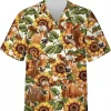 Jersey Cow And Sunflower Hawaiian Shirts For Men, Cow Short Sleeve Button Down Shirt, Hawaiian Style Shirts, Summer Aloha Shirt, Farmers Gift