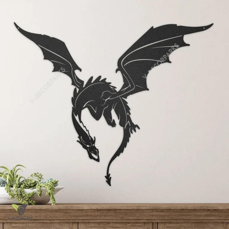 Mother Dragon Monogram Cut Metal, Metal Art Wall Decor, Cut Wall Hanging, Home Decoration, Home Gift