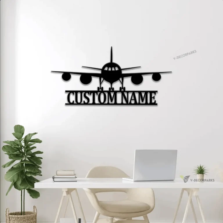 Airplane Metal Sign With Led Lights, Airplane Signs, Aviation Sign, Gift For Pilot, Gift For Flight Attendant, Aviation Graduation Gift