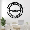 Airplane Metal Sign With Led Lights, Airplane Signs, Aviation Sign, Gift For Pilot, Gift For Flight Attendant, Aviation Graduation Gift