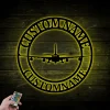 Airplane Metal Sign With Led Lights, Airplane Signs, Aviation Sign, Gift For Pilot, Gift For Flight Attendant, Aviation Graduation Gift