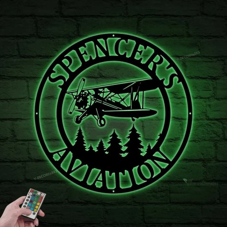 Sign Writing Plane Airplane Monogram With Led Lights, Pilot Gifts, Personalized Aviation ...