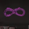Always & Forever Personalized Names Infinity Heart Metal Sign With Led Lights, Valentine Wall Art For Couples, Newly Engaged Gifts