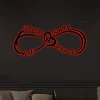 Always & Forever Personalized Names Infinity Heart Metal Sign With Led Lights, Valentine Wall Art For Couples, Newly Engaged Gifts