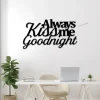 Always Kiss Me Goodnight, Metal Wall Art, Wall Quote With Led Lights, Metal Wall, Metal Wall Decor, Metal Wall Quote, Wedding Gift, House Warming Gift