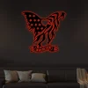 American Eagle Flag Metal Sign With Led Lights, In God We Trust Sign, In God We Trust Eagle, American Flag Decor, Bald Eagle Metal Sign