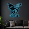 American Eagle Flag Metal Sign With Led Lights, In God We Trust Sign, In God We Trust Eagle, American Flag Decor, Bald Eagle Metal Sign