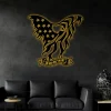 American Eagle Flag Metal Sign With Led Lights, In God We Trust Sign, In God We Trust Eagle, American Flag Decor, Bald Eagle Metal Sign