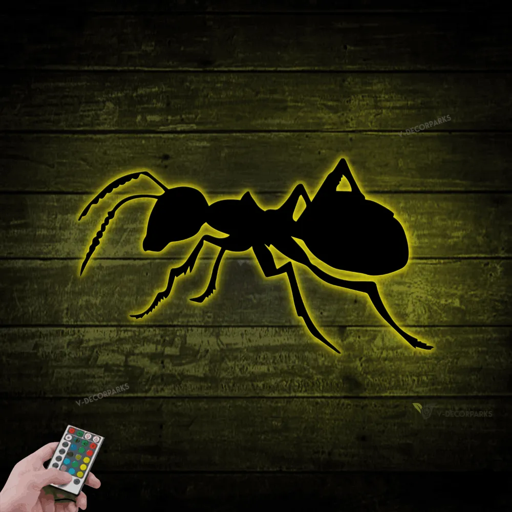 Ant Metal Led Lights, House Decor, Ant Gift Topper, Living Room Decor, Unique Sign, Metal Wall Art, Ant Sign, Ant Wall Art