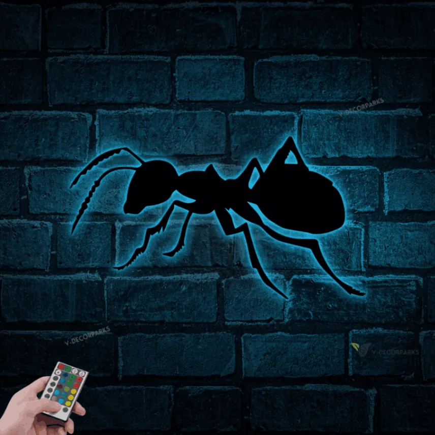 Ant Metal Led Lights, House Decor, Ant Gift Topper, Living Room Decor, Unique Sign, Metal Wall Art, Ant Sign, Ant Wall Art
