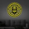 Battle Axe With Led Lights Sign Monogram Steel Sign, Personalized Viking Battle Axe Ring Monogram Wall Art Home Decor Living Room Decor