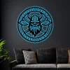 Battle Axe With Led Lights Sign Monogram Steel Sign, Personalized Viking Battle Axe Ring Monogram Wall Art Home Decor Living Room Decor