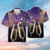 Happy New Year Hawaiian Shirts, Cheers Hawaiian Shirts, New Year Beach Shirts, Fireworks Summer Hawaiian Shirt, Casual Button Down Shirt Short Sleeve