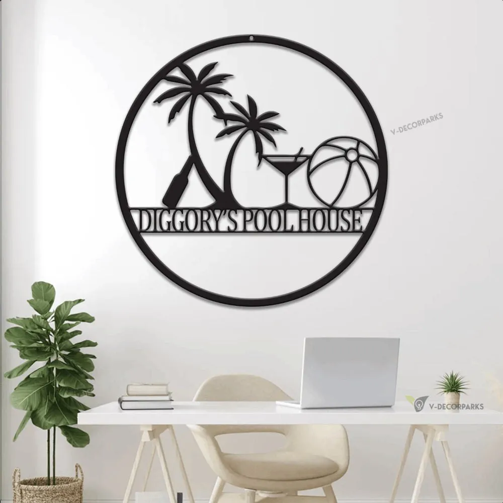 Bar & Grill Sign With Led Lights, Pool House Sign, Personalized Bar Sign, Custom Pool Signs, Wedding Gift, Father's Day Sign, Gifts For Men,pool Signs