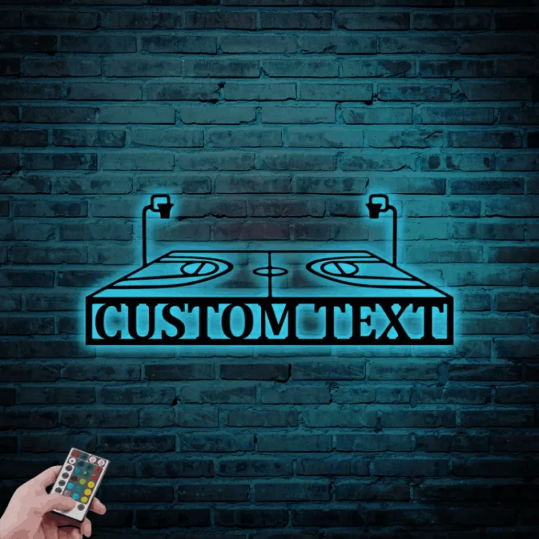 Basketball Metal Wall Art With Led Lights, Basketball Sign For Bedroom ...