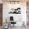 Couple And Dog On Beach Metal Wall Art, Beach Scene Wall Hanging, Front Proch Decor For Beach Lovers