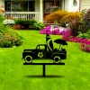 Hibiscus Beach Pickup Truck Metal Yard Stake, Garden Sign, Outdoor Decor, Gift For Beach Lovers