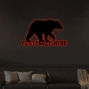 Bear With Led Lights Sign, Metal Bear Sign, Bear Sign, Custom Bear Sign, Personalized Bear, Nature Sign, Bear, Outdoor Sign, Summer Sign