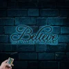 Believe That Anything Is Possible, Metal Monogram With Led Lights, Metal Wall Decor, Metal Quote, Housewarming Gift, Christmas Gift