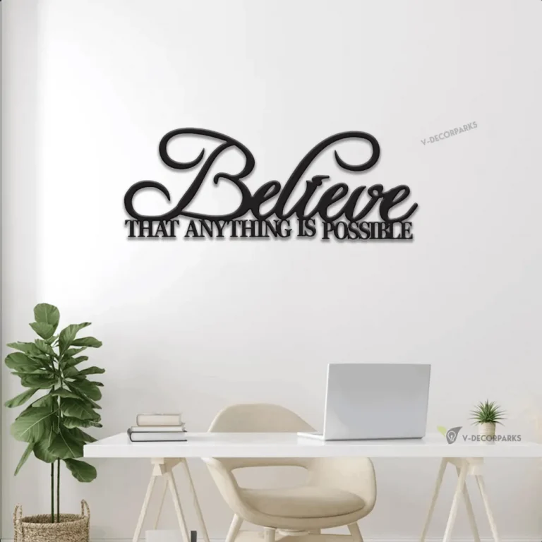 Believe That Anything Is Possible, Metal Monogram With Led Lights, Metal Wall Decor, Metal Quote, Housewarming Gift, Christmas Gift