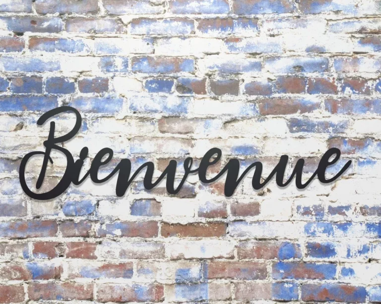 Bienvenue Sign Hanging Garden Sign, Metal Sign Wall Decor, Metal Sign Outdoor, Indoor