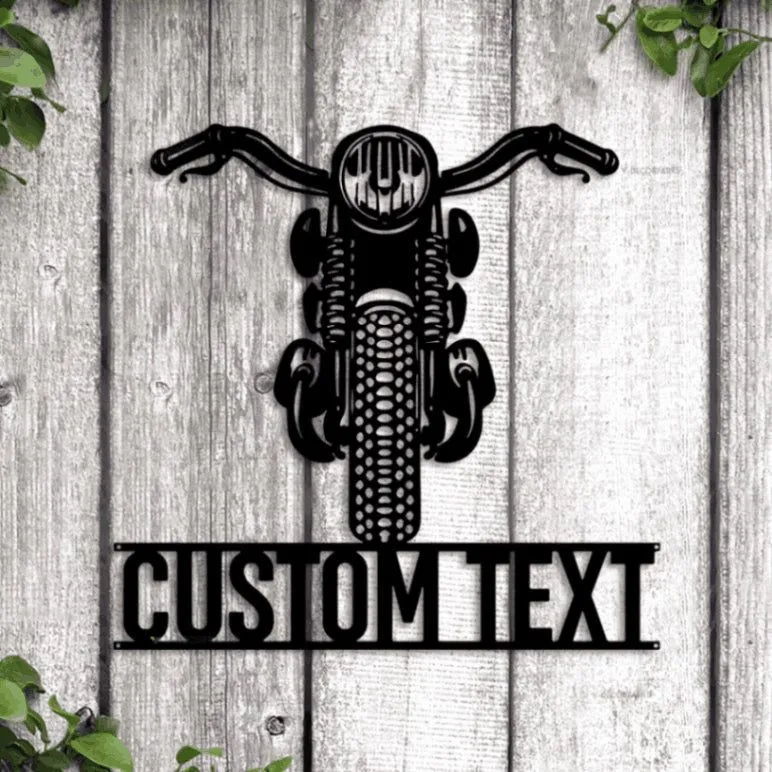 Biker Metal Wall Decor With Led Lights, Chopper Sign, Personalized Biker Name Sign, Biker Gifts, Custom Motorcycle Sign, Garage Metal Wall Art