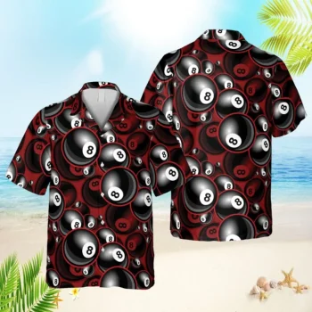 Billards Dark Red Hawaii Shirt, Gift For Him, Aloha Shirt For Mens, Womens