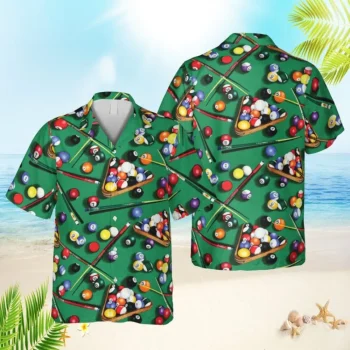 Billards Table Green Hawaiian Shirt, Summer T-shirt, Aloha Shirt For Mens, Womens