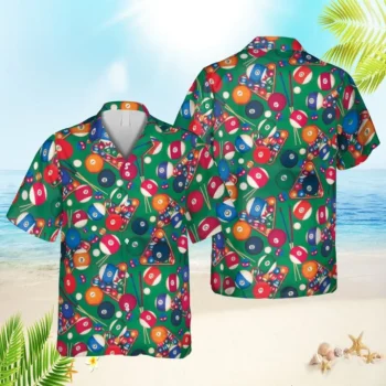 Billards Table Hawaii Shirt, Cues, Billards Balls Summer Clothing, Aloha Shirt For Mens, Womens