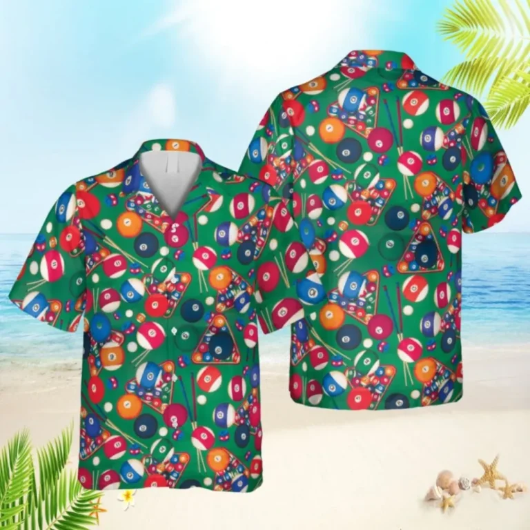 Billards Table Hawaii Shirt, Cues, Billards Balls Summer Clothing, Aloha Shirt For Mens, Womens