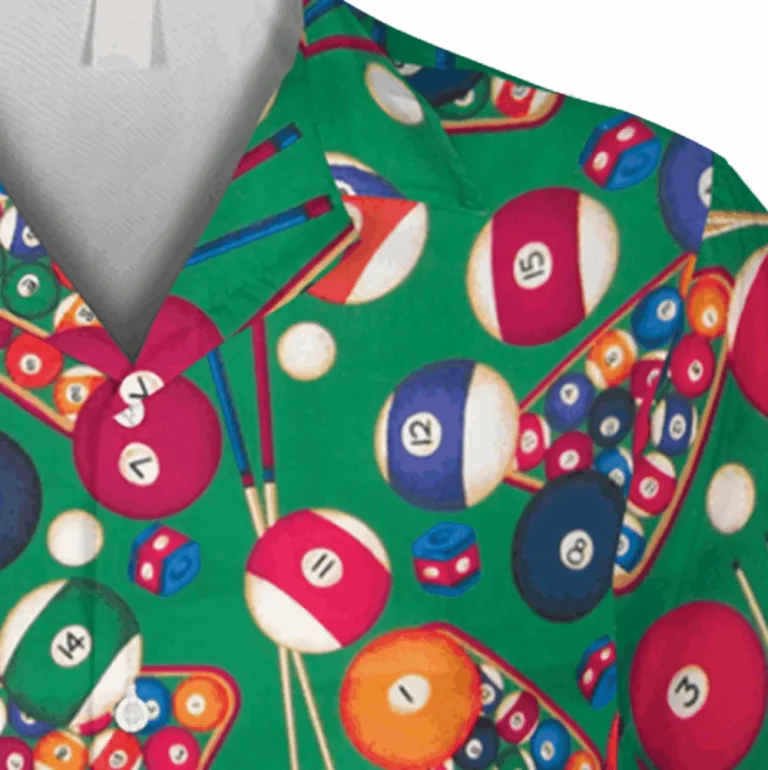Billards Table Hawaii Shirt, Cues, Billards Balls Summer Clothing, Aloha Shirt For Mens, Womens