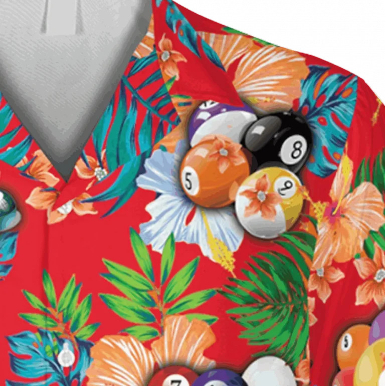 Vintage Billards Red Hawaiian Shirt, Father's Day Gift, Aloha Shirt For Mens, Womens