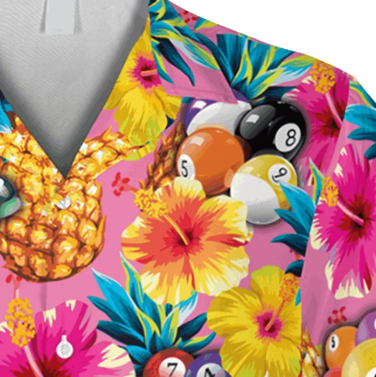 Pineapple Billards Pink Hawaii Shirt, Triangle Billards Beach 3d Shirt, Aloha Shirt For Mens, Womens
