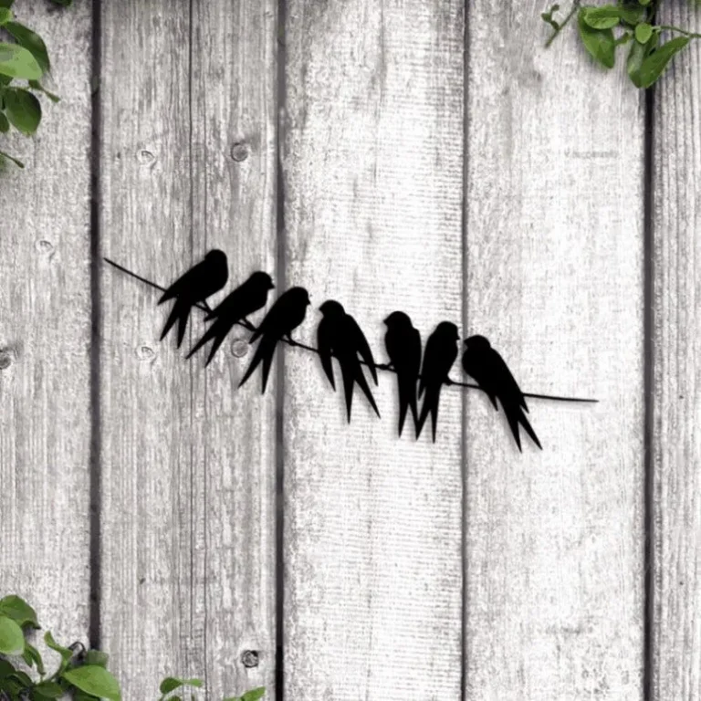Birds On Wire Wall Art With Led Lights, Bird Sign, Birds On Wires Decor, Bird Branch Decor, Birds Wall Decor, Metal Wall Art Sign