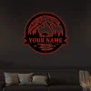 Bison With Led Lights Sign, Bison Decor, Bison Gift, Bison Camp Sign, Christmas Gift For Him, Bison Name Metal Sign, Fathers Day Gift