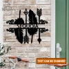 Personalized Boho Feather And Arrow Metal Artwork, Outdoor Wall Art Sign, Custom Metal Decor