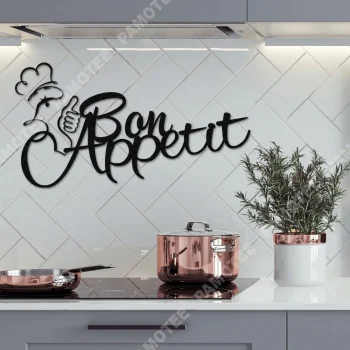 Personalized Bon Appetit Cooking Italian Chef Metal Art, Kitchen Metal Sign