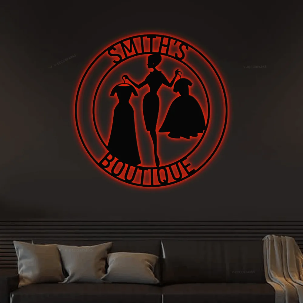 Boutique Led Lights Sign, Boutique Business Sign, Fashion Store Sign, Clothing Store Sign, Sign For Business, Metal Sign, Custom Boutique Sign, Sign