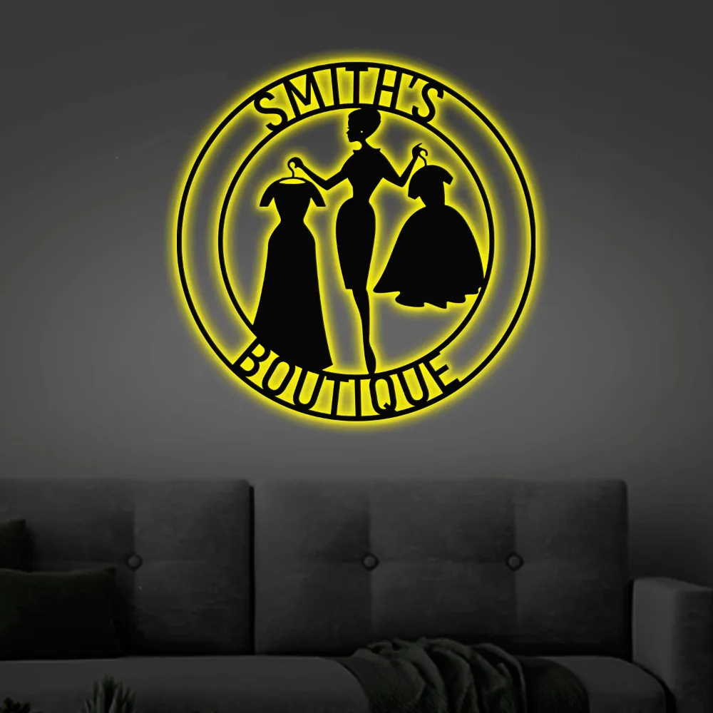 Boutique Led Lights Sign, Boutique Business Sign, Fashion Store Sign, Clothing Store Sign, Sign For Business, Metal Sign, Custom Boutique Sign, Sign