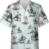 Western Cowboy And Wild Flower Hawaiian Shirt, Cowboy Hawaiian Style Shirt, Button Vintage Aloha Hawaii Shirt, Short Sleeve Button Down Aloha Shirt