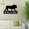 Lion Welcome Metal Sign, Lion Wall Art Decor, Wild Animal Wall Hanging, Metal Wall Art, Modern Home Decor