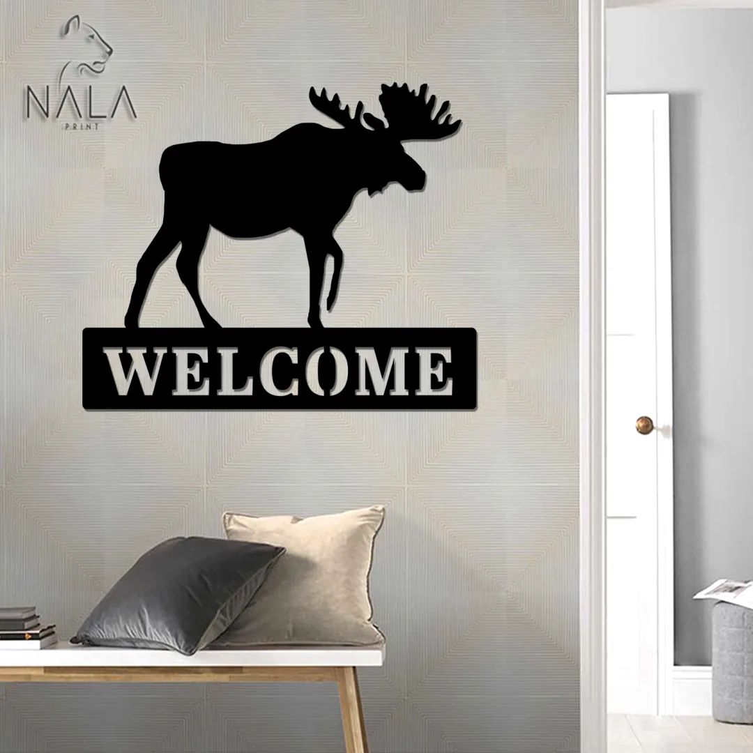Bundle4.2_b547261e-1a37-48d2-983a-cbc44fb4973d.webp Moose Welcome Metal Sign, Deer Wall Art Decor, Wild Animal Wall Hanging, Metal Wall Decoration
