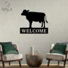 Cow Welcome Metal Sign, Cow Silhouette Wall Art Decor, Farm Animal Wall Hanging,cut Metal Sign