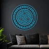 Celtic Knot With Led Lights Sign Monogram Steel Sign, Personalized Celtic Trinity Knot Ring Monogram Wall Art Home Decor Wedding Gift