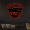 Classic Car Sign With Led Lights, Monogram Wall Art Personalized Classic Car 1993, Monogram Steel Sign, Garage Owner Gift