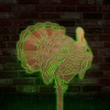 Copper Turkey Metal Garden Decoration With Led Lights, Turkey Hunting, Thanksgiving Silhouette Artwork