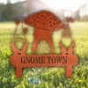 Gnome Monogram Customized Metal Signs, Custom Metal Sign, Custom Signs, Metal Sign